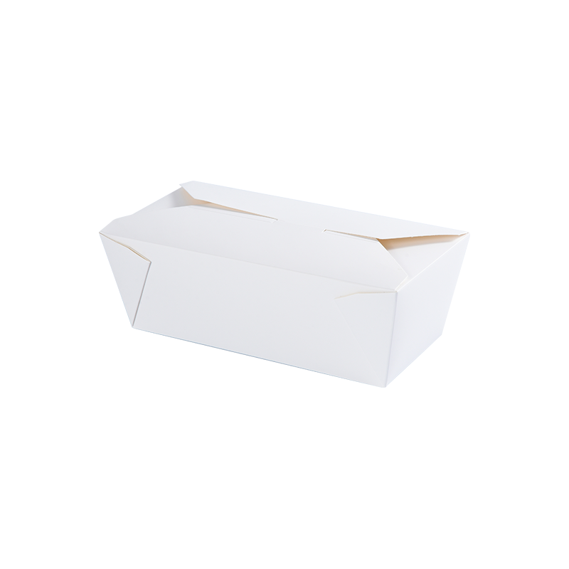 Hvit/trykt PE/PLA Papir Take-out Box Matbeholder