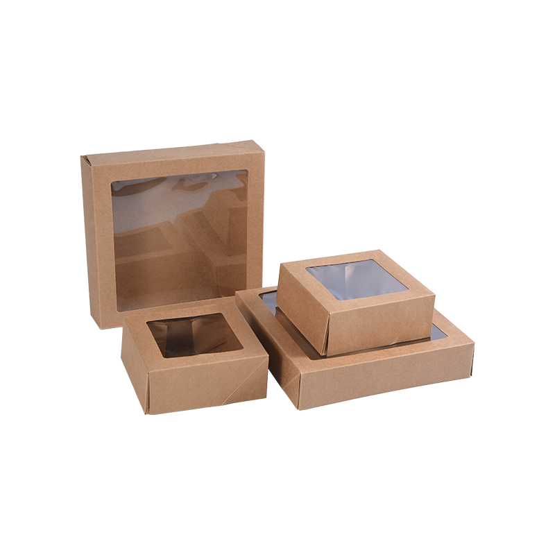 Brun Kraft Små kakebokser for kakeporsjoner - Cookie/Brownie Bakery Boxes - Pappkakeemballasjebokser for godbiter/gaver